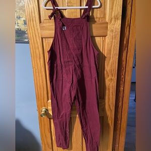 Lucy and Yak Organic Cotton Umi Dungarees | US 12R | Maroon
